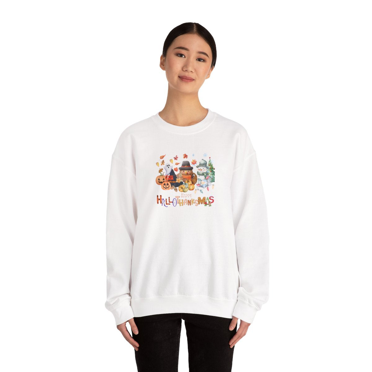 Happy Hallo-Thanks-Mas Crewneck🍁⛄️🎃