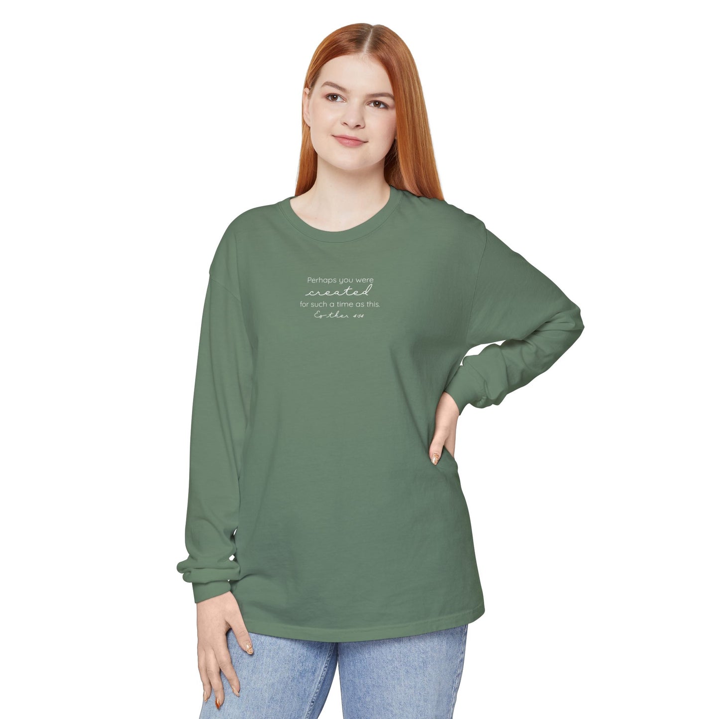 Women's Long Sleeve T-Shirt - Minimalist Scripture Quotes, Positive, Comfort Colors