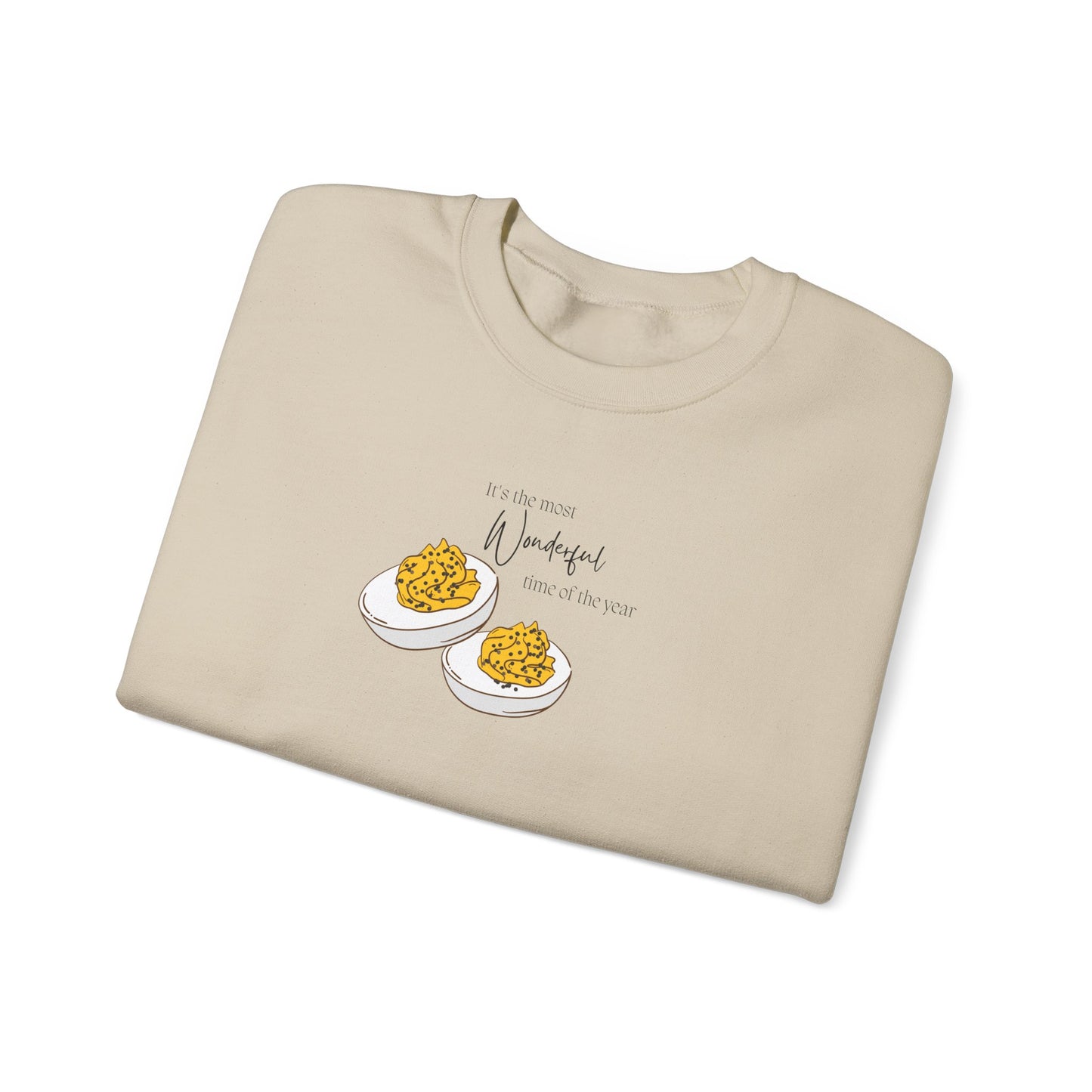 Humorous Women's Deviled Egg Crewneck Sweatshirt - Cozy Fall Funny Minimalist Design