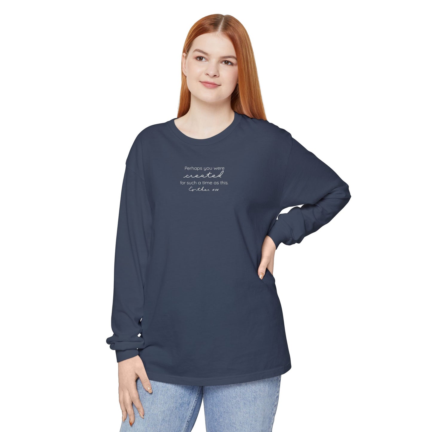 Women's Long Sleeve T-Shirt - Minimalist Scripture Quotes, Positive, Comfort Colors