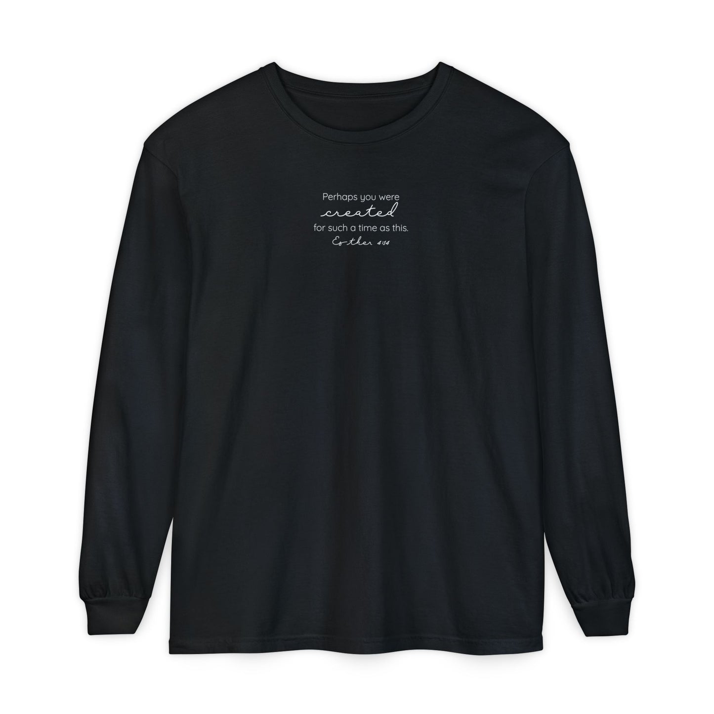 Women's Long Sleeve T-Shirt - Minimalist Scripture Quotes, Positive, Comfort Colors