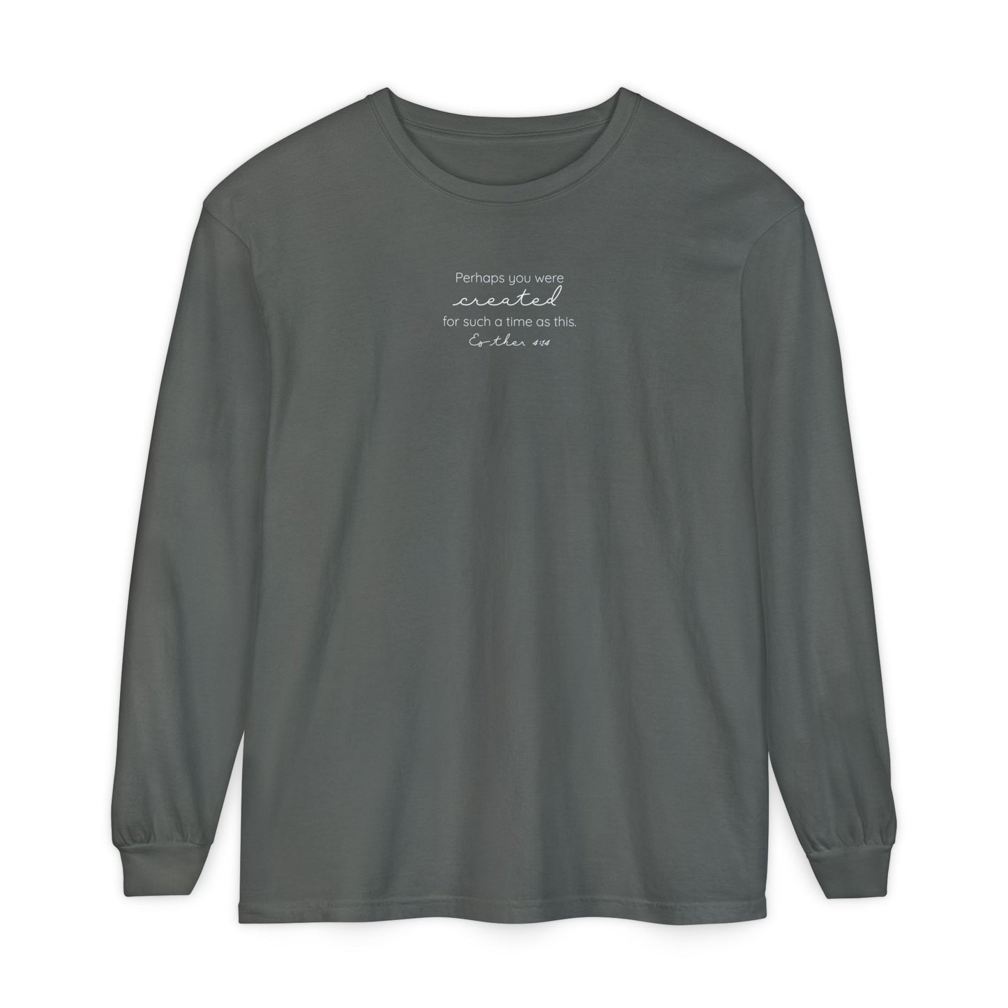 Women's Long Sleeve T-Shirt - Minimalist Scripture Quotes, Positive, Comfort Colors
