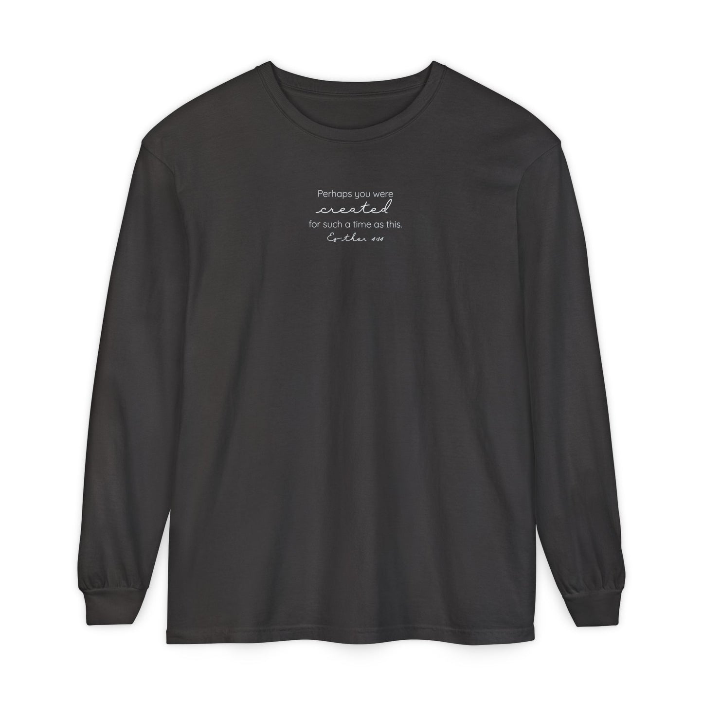 Women's Long Sleeve T-Shirt - Minimalist Scripture Quotes, Positive, Comfort Colors