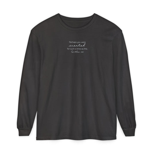Women's Long Sleeve T-Shirt - Minimalist Scripture Quotes, Positive, Comfort Colors