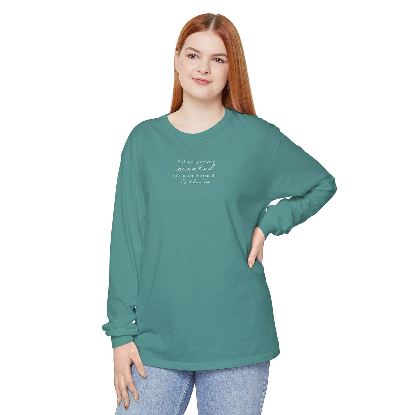 Women's Long Sleeve T-Shirt - Minimalist Scripture Quotes, Positive, Comfort Colors